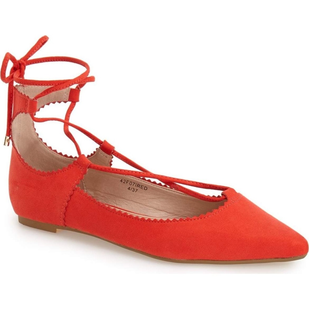 Topshop Finest Pointy Toe Ghillie Flat
